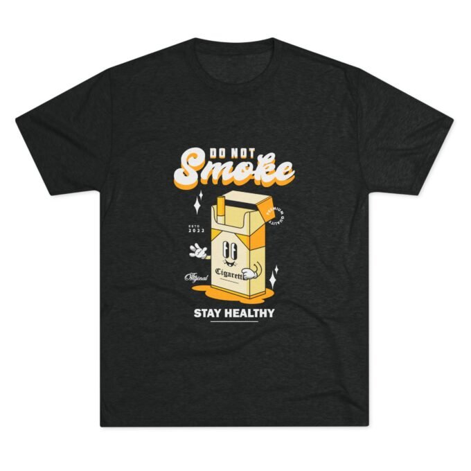Graphic Tee – Funny Cigarettes Box ‘Do Not Smoke, Stay Healthy’