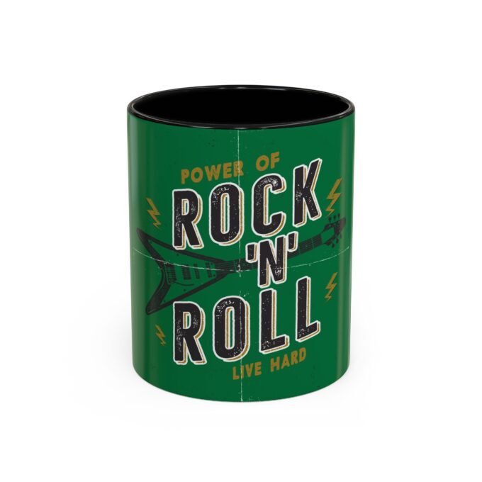 Rock ‘N’ Roll Accent Coffee Mug – Live Hard Mug for Music Lovers